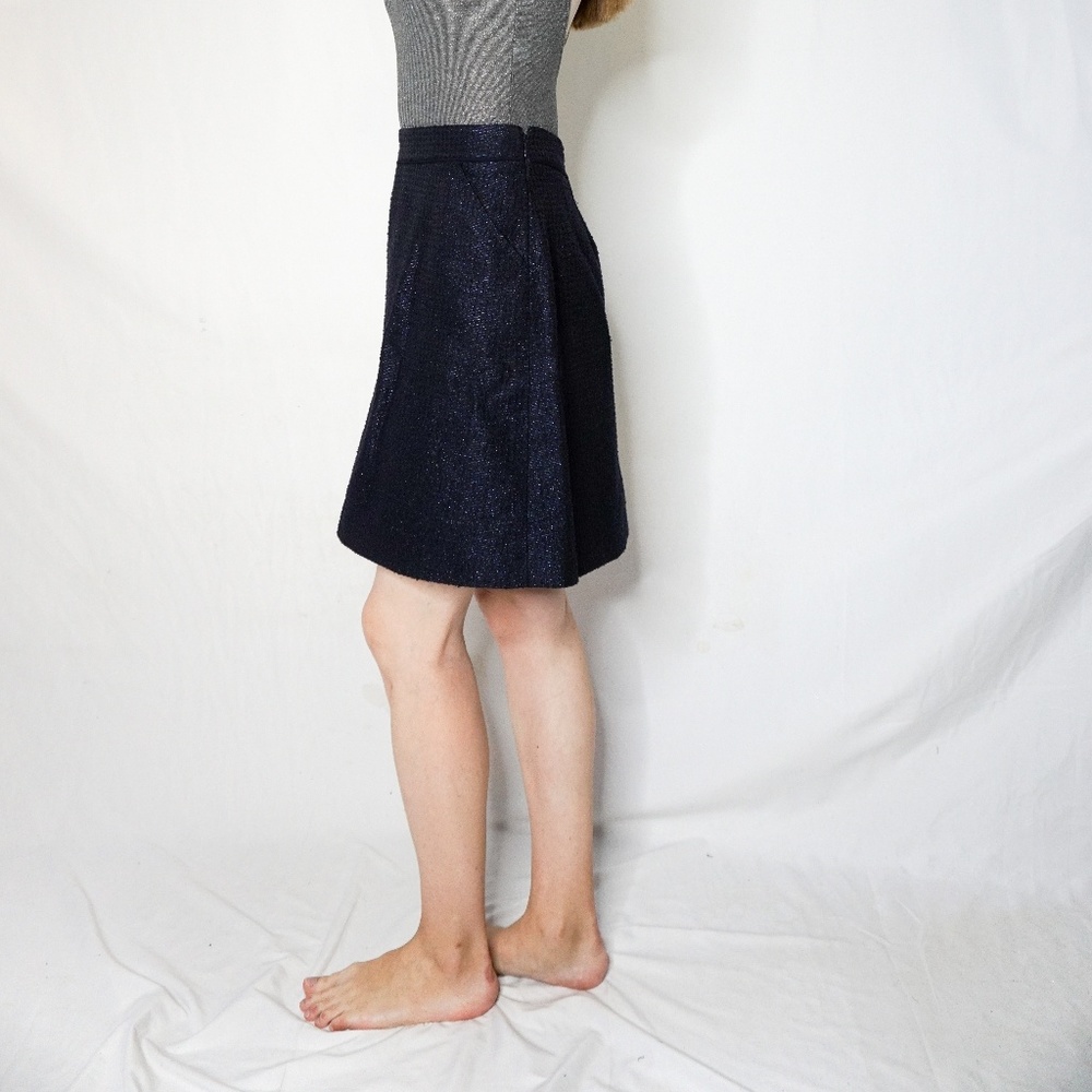 CHANEL Uniform Textured Blue Metallic Mini Skirt - Picture 4 of 7